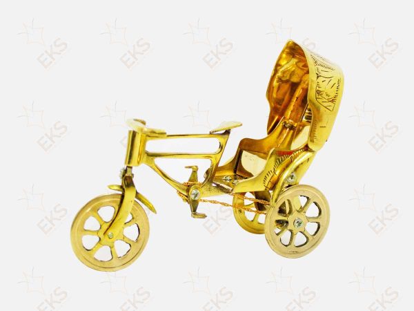 Brass Matal Mini Rickshaw Showpiece, (Pitol) - For Home Decorations, Gift itam