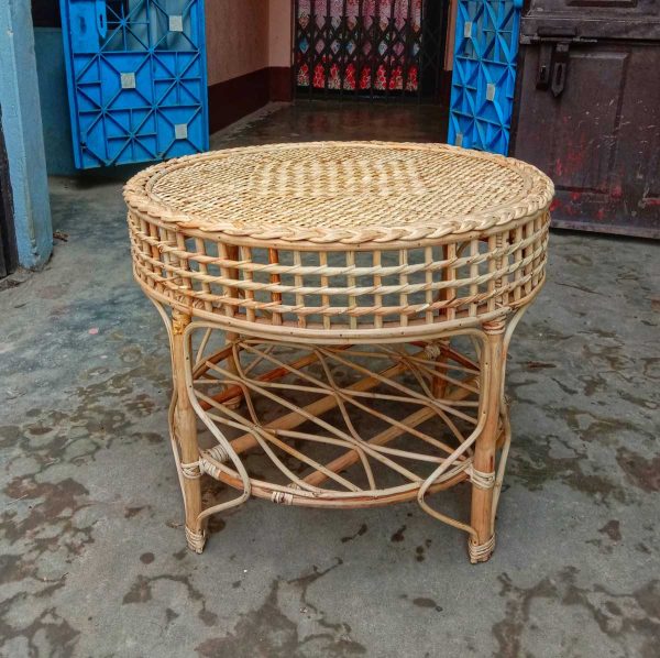 Rattan Round Complete Tea Table - Cane Handmade Coffee Tea Table [ Cane and Crafted ] - Image 2