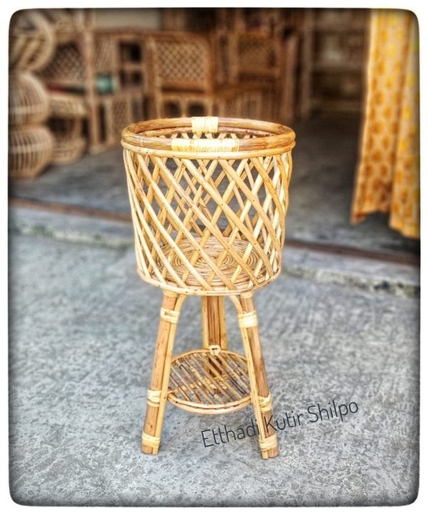 বেতের গোল সেইপ ফুলের টব  / নারিকেল টব - Rattan - Cane Flower Tob