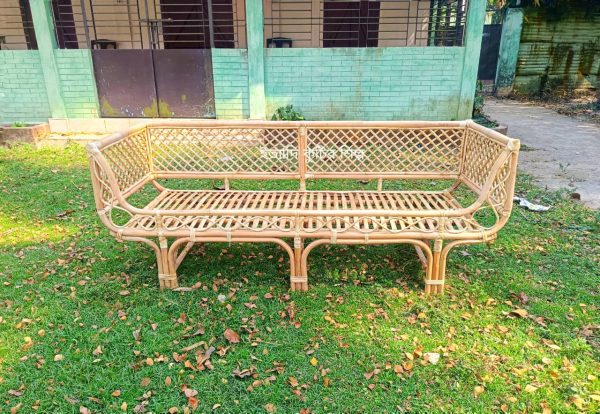 Rattan / Cane Premium Quality Divan Sofa - বার্মা বেত দিয়ে তৈরি তিন সিট ডিভান সোফা