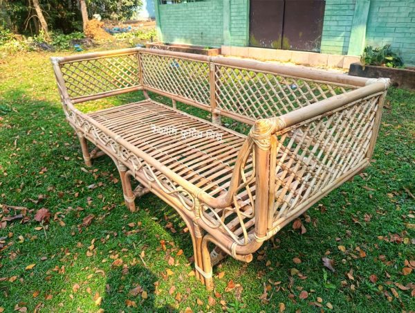 Rattan / Cane Premium Quality Divan Sofa - বার্মা বেত দিয়ে তৈরি তিন সিট ডিভান সোফা - Image 3